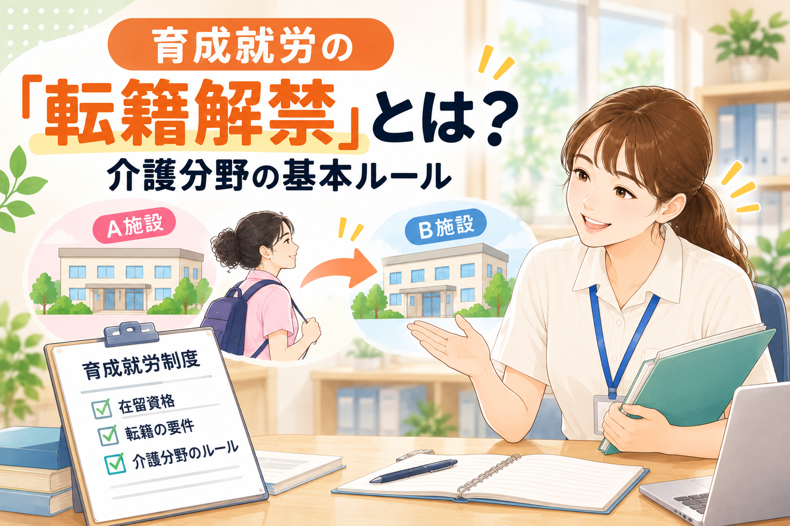 育成就労の「転籍解禁」とは？介護分野の基本ルール