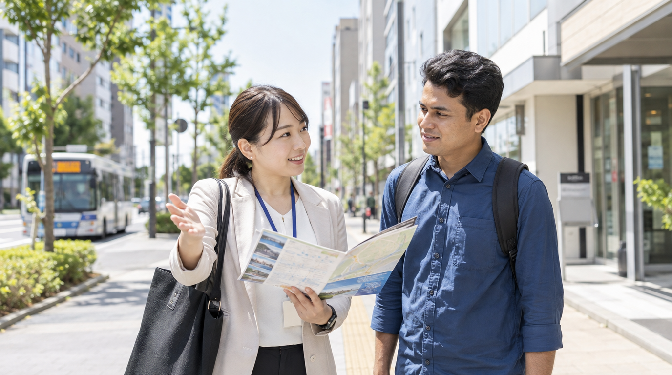 生活オリエンテーションを受けている特定技能外国人の様子