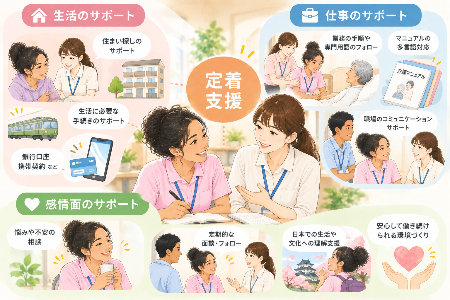 学習だけでなく生活・仕事・感情面のサポートが上達を左右する